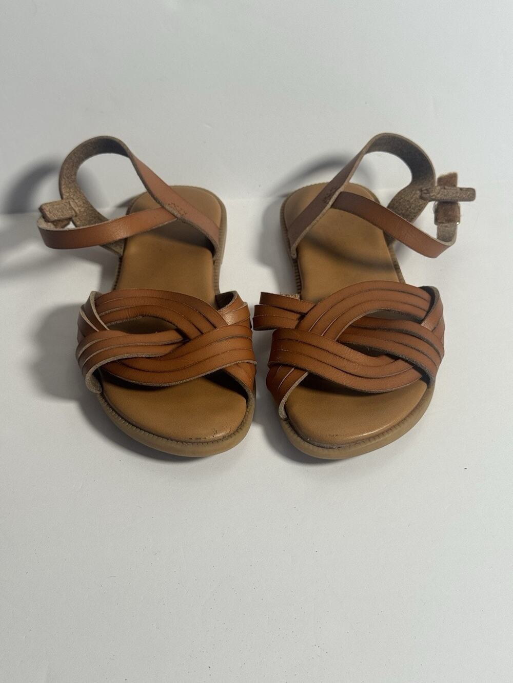 Cupcake Couture Girls Brown Strappy Buckle Sandals Size 11 Little Kid